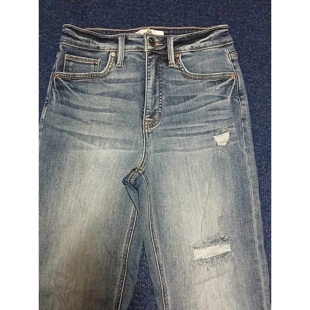 RFM LOS ANGELES Light Wash Distressed High Rise Flare Jeans 5 NWOT - Picture 2 of 11